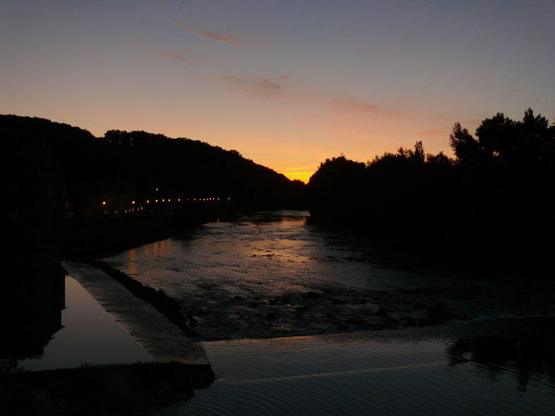 Sonnenuntergang bei Aire sur l'Adour